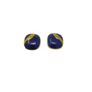Elegant Blue and Gold Earrings
